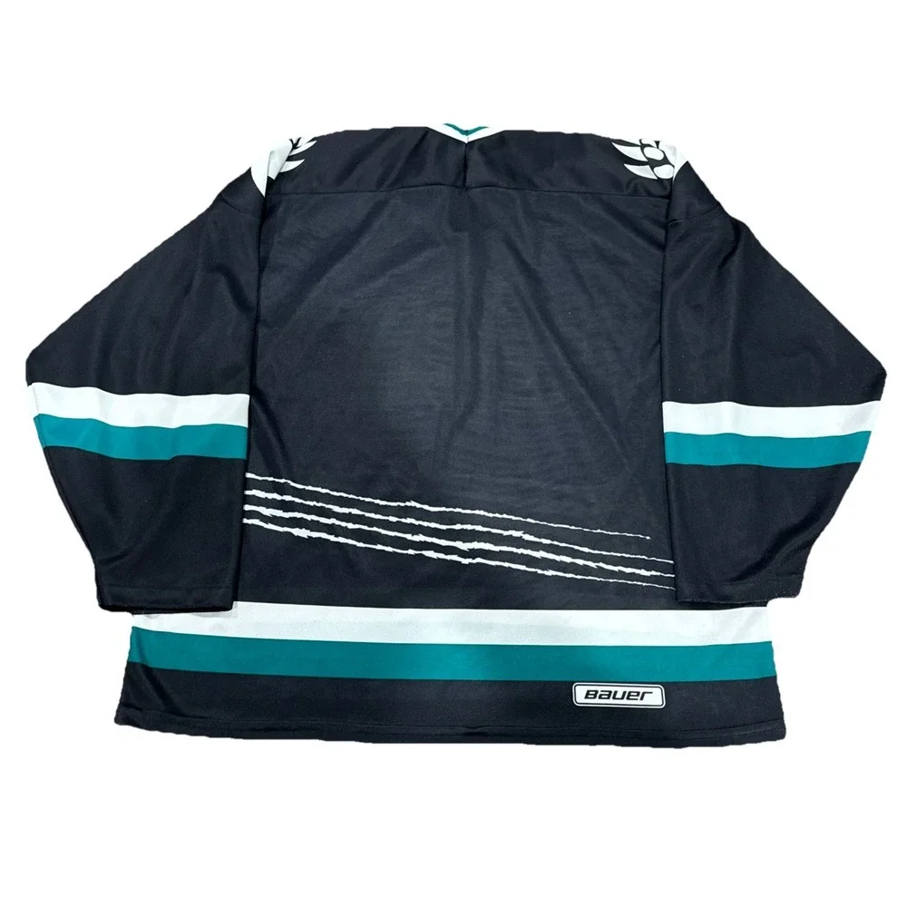 Vintage 1990s Denver Utah Grizzlies Bauer Black IHL Hockey Jersey Sz Adult L/XL